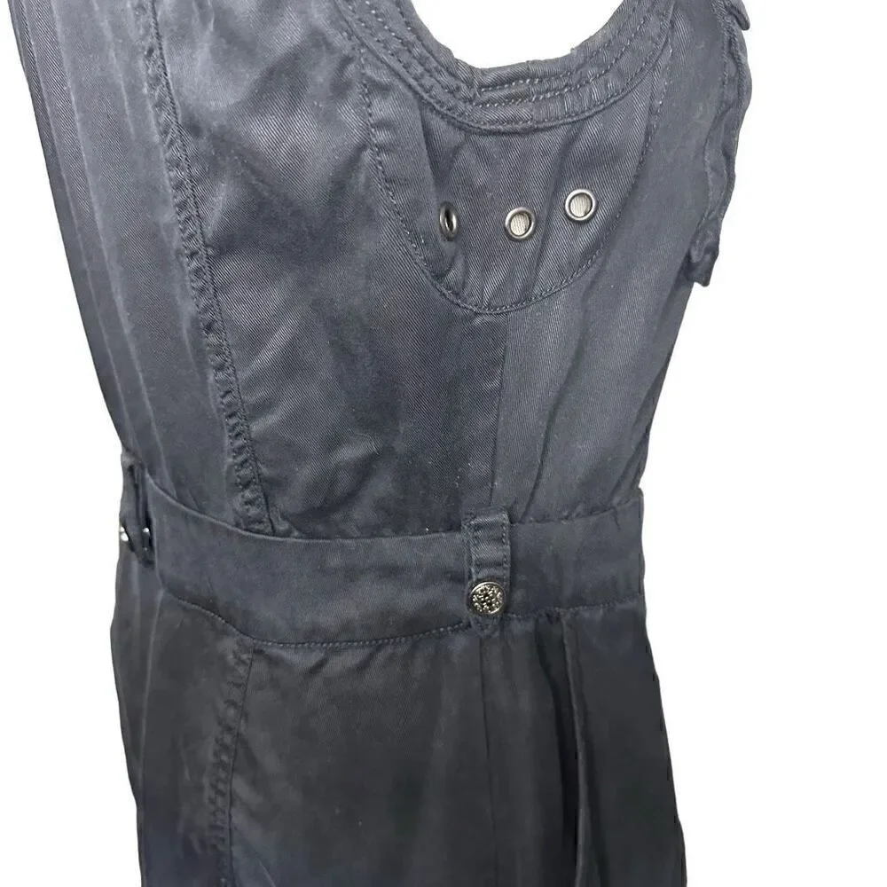 Free People Desert Daylight Mini Wrap Dress Black Utility Look no belt Size Smal